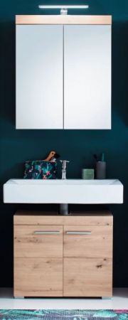 Badezimmer Spiegelschrank Adamo in Eiche Dekor Badschrank 2-t�rig 60 x 77 cm