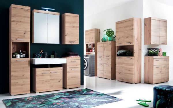 Badezimmer Unterschrank Adamo in Eiche / Asteiche Badschrank 37 x 79 cm