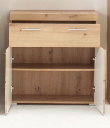Badezimmer Kommode Adamo in Eiche / Asteiche Badschrank 73 x 79 cm