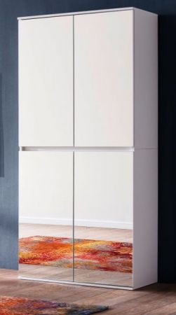 Garderobenschrank mit Spiegel Reflect in wei� mit Spiegelt�ren - Schuhschrank 74 x 191 cm
