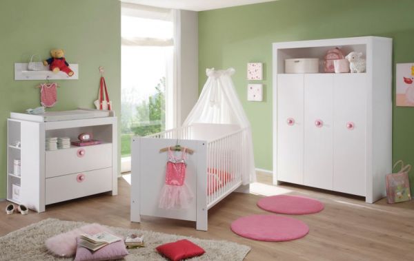 Babyzimmer Wandregal Olivia und Wilson in wei� 75 x 20 cm