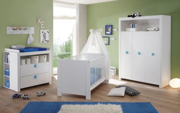 Babyzimmer Wandregal Olivia und Wilson in wei� 75 x 20 cm