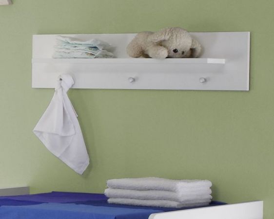 Babyzimmer Wandregal Olivia und Wilson in wei� 75 x 20 cm