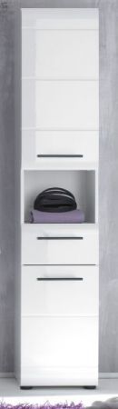 Badezimmer Hochschrank Clarito in wei� Hochglanz 30 x 182 cm