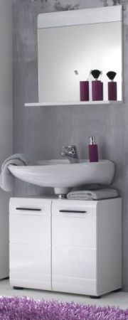Badezimmer Waschbeckenunterschrank Clarito in wei� Hochglanz Badschrank 60 x 56 cm