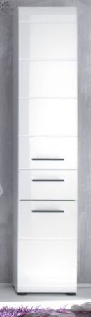 Badezimmer Hochschrank Clarito in wei� Hochglanz 30 x 182 cm
