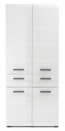 Badezimmer: Hochschrank Clarito Hochglanz wei� (60x182 cm)