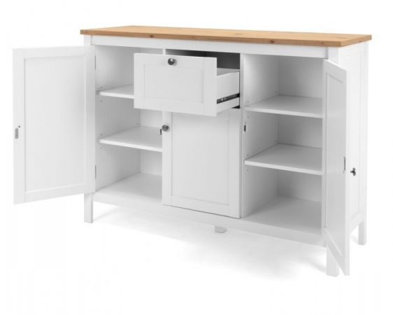 Sideboard Vestland in wei� und Artisan Eiche Landhaus Anrichte 120 x 90 cm Kommode
