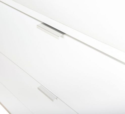 TV-Lowboard Lundby in matt wei� mit Sonoma Eiche massiv Fernsehtisch skandinavisch 160 x 51 cm TV-Unterteil