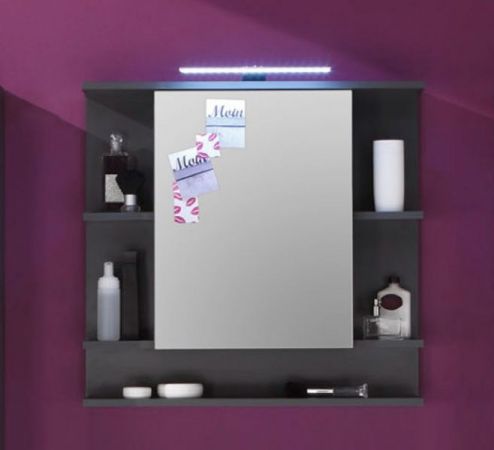 Badezimmer Spiegelschrank Tetis Grafit grau Badm�bel 72 x 70 cm