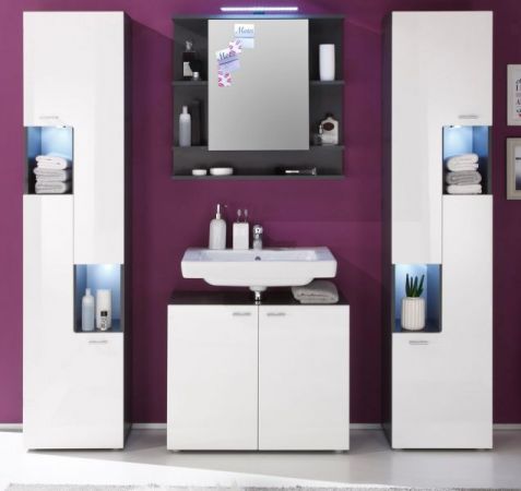 Badezimmer Spiegelschrank Tetis Grafit grau Badm�bel 72 x 70 cm