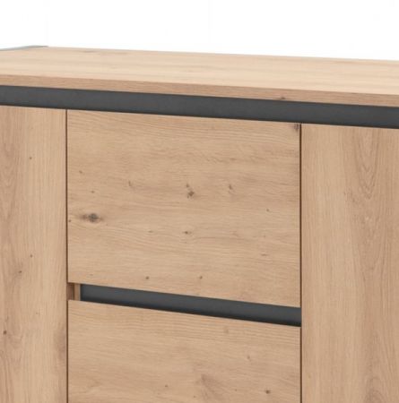 Sideboard Malta in Artisan Eiche und Anthrazit Kommode im Industrial Look 160 x 88 cm