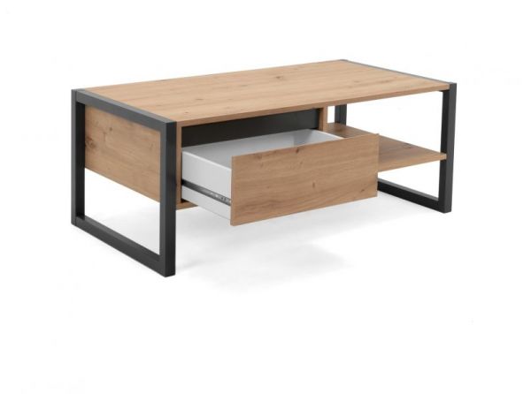 Couchtisch Malta in Artisan Eiche und Anthrazit im Industrial Look (100 x 55 cm)
