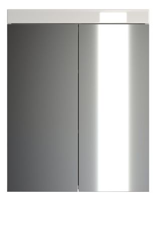 Badezimmer Spiegelschrank Adamo in wei� Hochglanz Badschrank 2-t�rig 60 x 77 cm