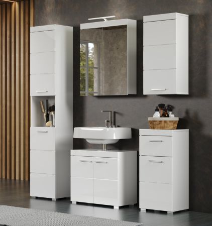 Badezimmer Unterschrank Adamo wei� Hochglanz Badschrank 37 x 79 cm
