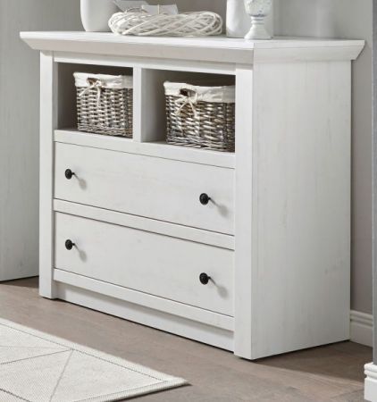 Kommode Hooge in Pinie wei� Landhaus 105 x 90 cm