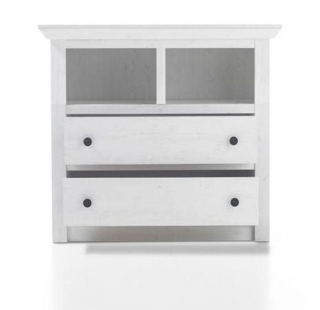 Kommode Hooge in Pinie wei� Landhaus 105 x 90 cm
