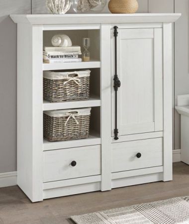 Kommode Hooge in Pinie wei� Landhaus 105 x 115 cm