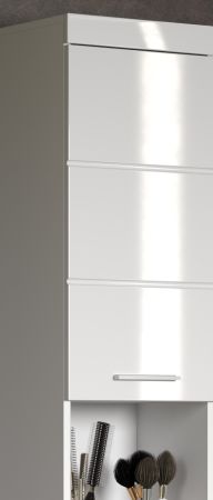 Bad Hochschrank Adamo in wei� Hochglanz, Badschrank 37 x 190 cm
