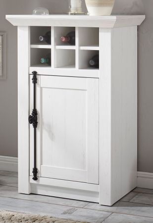 Kommode Hooge in Pinie wei� Landhaus mit Weinregal 63 x 100 cm