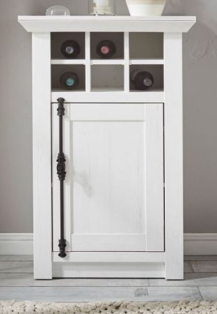 Kommode Hooge in Pinie wei� Landhaus mit Weinregal 63 x 100 cm