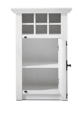 Kommode Hooge in Pinie wei� Landhaus mit Weinregal 63 x 100 cm