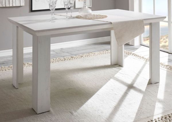 Esstisch Hooge in Pinie wei� Landhaus K�chentisch 160 x 90 cm