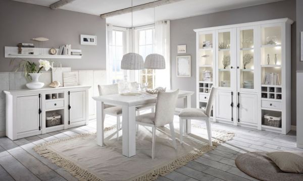 Esstisch Hooge in Pinie wei� Landhaus K�chentisch 160 x 90 cm