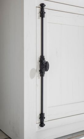 Wohnwand Hooge in Pinie wei� Landhaus Schrankwand 4-teilig 298 x 207 cm