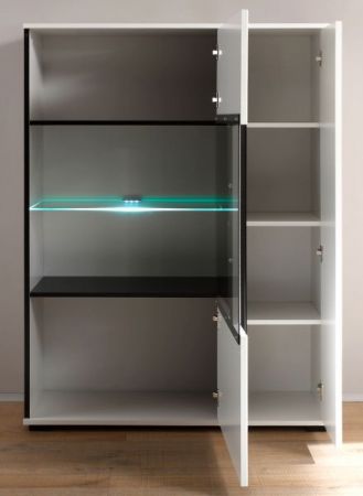 Highboard Design-D in Hochglanz wei� Kommode 90 x 140 cm Anrichte