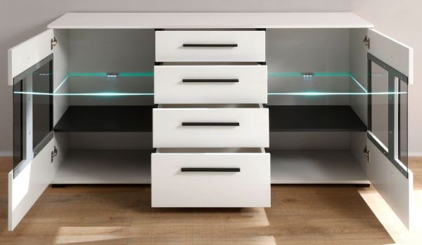 Sideboard Design-D in wei� Hochglanz Kommode 150 x 86 cm Anrichte