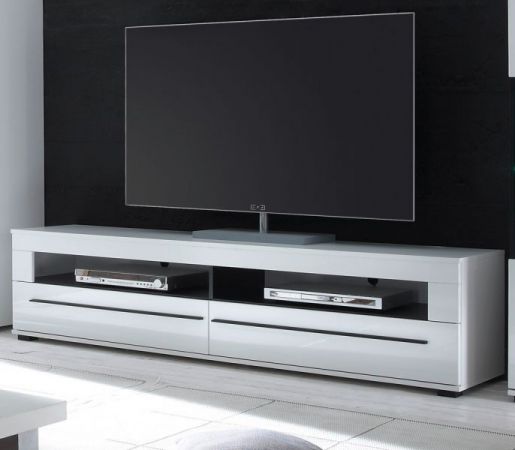 TV-Lowboard Design-D in Hochglanz wei� Unterschrank 180 x 47 cm, Soft-Close