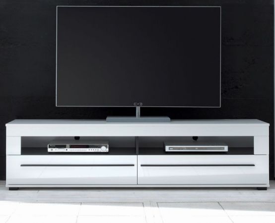 TV-Lowboard Design-D in Hochglanz wei� Unterschrank 180 x 47 cm, Soft-Close