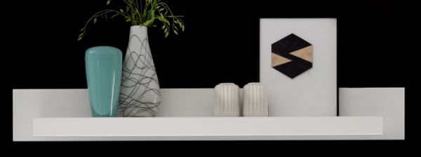 Wandboard Design-D in wei� Hochglanz Wandregal 150 x 20 cm