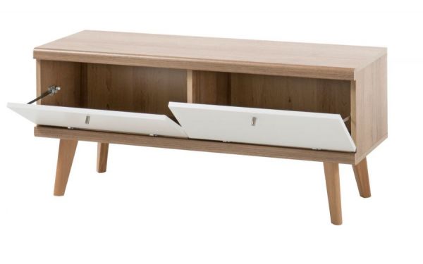 TV-Lowboard Helge in wei� und Eiche Riviera TV-Unterteil skandinavisch 107 x 50 cm