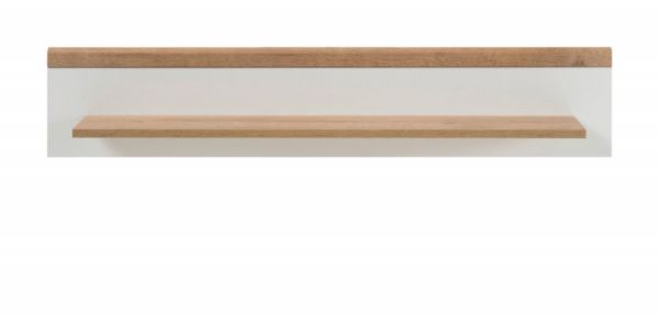 Wandboard Helge in wei� und Eiche Riviera Wandregal skandinavisch 107 x 20 cm