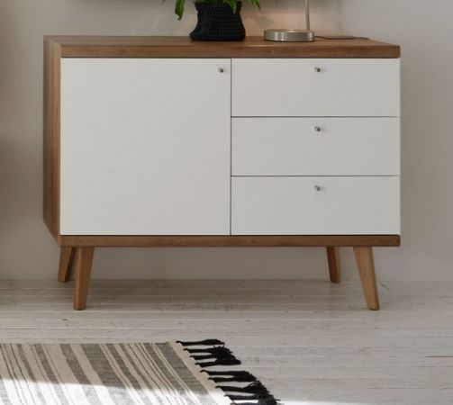 Sideboard Helge in wei� und Eiche Riviera Kommode skandinavisch 107 x 83 cm