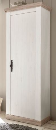Garderobenschrank Rovola in Pinie wei� / Oslo Pinie Landhaus Garderobe oder gro�er Schuhschrank 73 x 201 cm