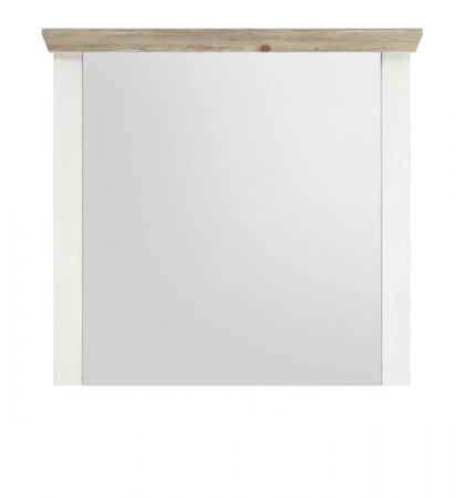 Garderobenspiegel Rovola in Pinie wei� / Oslo Pinie Landhaus Spiegel 107 x 110 cm
