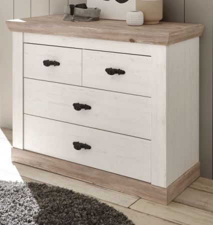 Kommode Rovola in Pinie wei� / Oslo Pinie Landhaus 107 x 84 cm Schubladenkommode