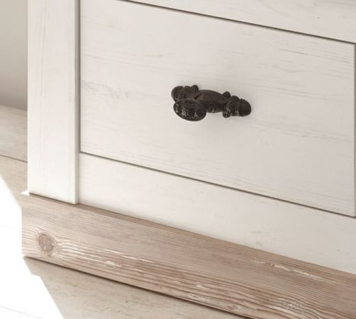 TV-Lowboard Rovola in Pinie wei� / Oslo Pinie Landhaus TV-Unterteil 156 x 51 cm
