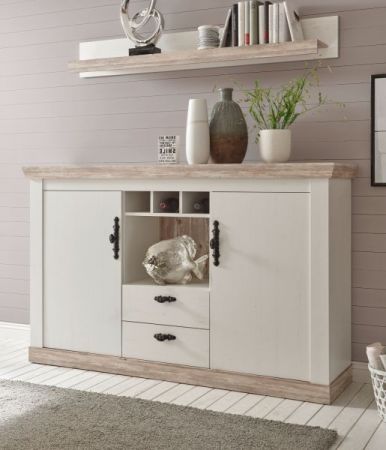 Wandboard Rovola in Pinie wei� / Oslo Pinie Landhaus Wandregal 150 x 20 cm