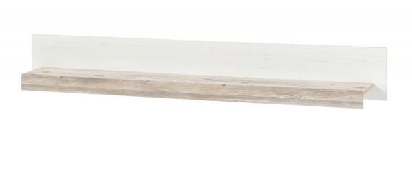 Wandboard Rovola in Pinie wei� / Oslo Pinie Landhaus Wandregal 150 x 20 cm