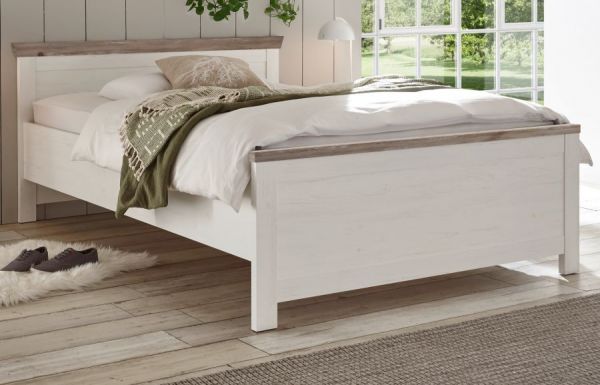 Bett Rovola in Pinie wei� / Oslo Pinie Landhaus Einzelbett Liegefl�che 140 x 200 cm