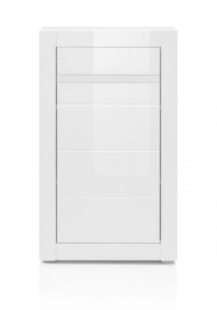 Kommode Nobile in Hochglanz wei� und Stone Design grau 66 x 112 cm