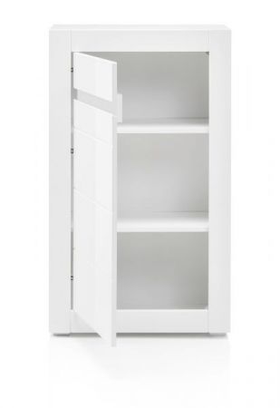 Kommode Nobile in Hochglanz wei� und Stone Design grau 66 x 112 cm