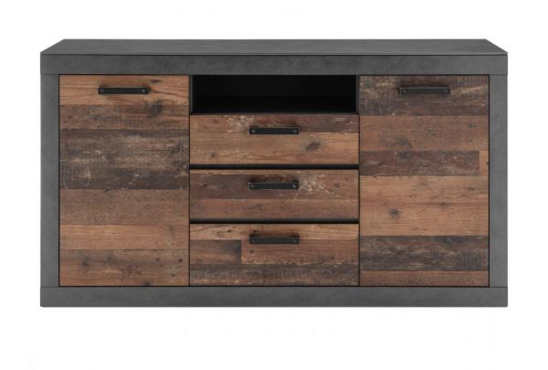 Sideboard Ward in Old Used Wood Shabby Design mit Matera grau Kommode 153 x 87 cm