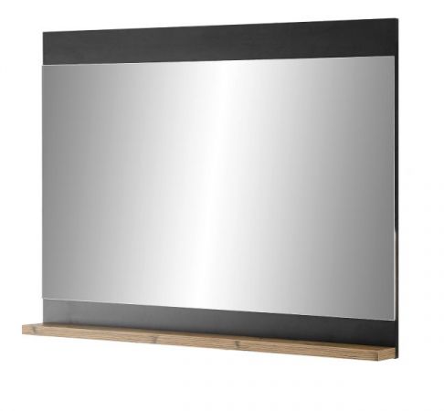 Garderobenspiegel Beveren in Fresco grau und Kastanie Flur Spiegel mit Ablage 92 x 71 cm