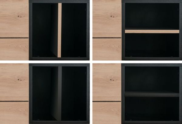 TV-Lowboard Liam in Artisan Eiche und schwarz TV-Unterteil 195 x 48 cm