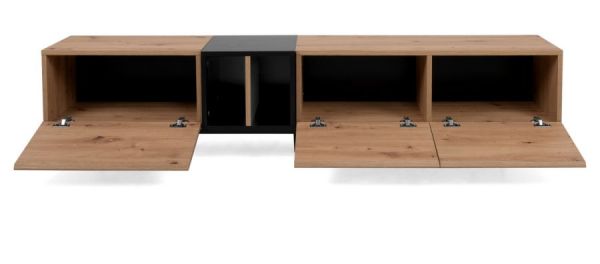 TV-Lowboard Liam in Artisan Eiche und schwarz TV-Unterteil 195 x 48 cm
